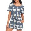 UMIRIKO Cute Goose Pajama Sets for Women Soft Short Sleeve Sleepwear, Pjs Sets, Loungewear Set 21344493 view 1