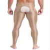 Moily Men's Glossy Cutout Quick-Drying Yoga Compression Running Sport Tights Workout Skinny Pants Leggings Coffee X-Large view 2