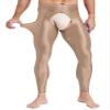 Moily Men's Glossy Cutout Quick-Drying Yoga Compression Running Sport Tights Workout Skinny Pants Leggings Coffee X-Large view 4