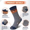 AMENLAN Kids Merino Wool Hiking Socks Boy Girls Winter Thick Boot Cushion Warm Thermal Crew Socks 6 Pairs (Gray Stripes,8-12 Years) view 4