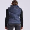 Allegra K Quilted Jacket for Women's Sleeveless Winter Hoodie Vest Large Navy Blue view 3