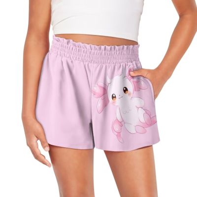 HELLHERO Axolotl Shorts for Girls Size 9-10 Kids Summer Active Shorts Sports Atheltic Shorts Dance Cheer Skirts Skorts for School Holiday Hiking Cycling Swim Beach Gym Shorts