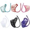 DPROMOT Mens Lace C String G Lingerie Sexy Underwears T Back Half Thongs Ultra-thin Bikini Thong Bulge Pouch U Convex G-strings (US, Alpha, One Size, Regular, Regular, Purple) view 3