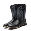 Legou Western cowboy boots tall embroidered retro men and women large size Black 10