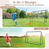 GYMAX Soccer Rebounder, 6.1 x 4 Angle-Adjustable Soccer Rebounding Net with All-weather PE net & Metal Frame, Easy Setup Soccer Goal, 2 in 1 Bounce Back Soccer Practice Training for Backyard (Black) view 2