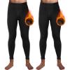 Casuallined 2 Pack Thermal Men Long Underwear Pants Winter Warm Fleece Lined Underwear Bottom Cold Weather Base Layer Legging (Black,X-Large) view 1