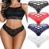 Avidlove Womens Underwear Lace Cheeky Panties Criss Cross Back Bikini Thongs Sexy Undies Black/White/Red/Dark Blue XXL view 1