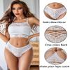 Avidlove Womens Underwear Lace Cheeky Panties Criss Cross Back Bikini Thongs Sexy Undies Black/White/Red/Dark Blue XXL view 4