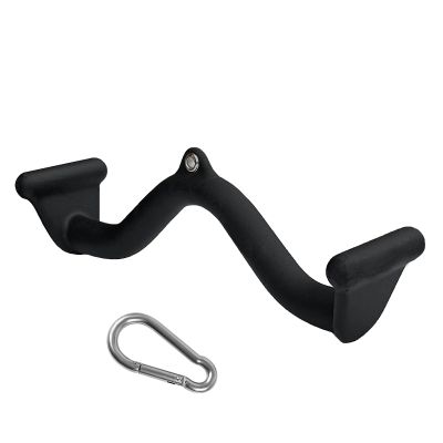 BLUSLM Lat Pull Down Bar T bar Row AttachmentV Bar Tricep Lat Pulldown Attachments, Back Strength Training Bar for Home Gym Exercise Cable Machine Attachments (Black 03)