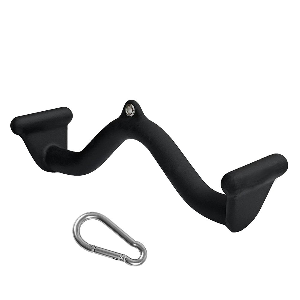 BLUSLM Lat Pull Down Bar T bar Row AttachmentV Bar Tricep Lat Pulldown Attachments, Back Strength Training Bar for Home Gym Exercise Cable Machine Attachments (Black 03)
