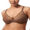 HSIA Minimizer Bras for Women Enchante Full Coverage Underwire Bras Plus Size Lifting Floral Lace Bra for Heavy Breast Coffee Brown view 1