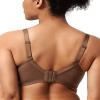 HSIA Minimizer Bras for Women Enchante Full Coverage Underwire Bras Plus Size Lifting Floral Lace Bra for Heavy Breast Coffee Brown view 3