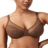 HSIA Minimizer Bras for Women Enchante Full Coverage Underwire Bras Plus Size Lifting Floral Lace Bra for Heavy Breast Coffee Brown view 4