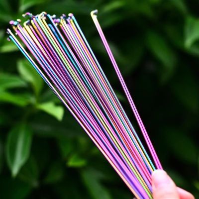 USZIJIE 10Pcs 14G 2.0MM Bicycles Parts Cycling Spokes Oil Slick Spoke Bike Colorful Mountain/Road Bike 259/261/271/273/291/293MM Bike Spoke(271mm)