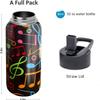 32oz Music Water Bottle Insulated Vacuum Stainless Steel Tumbler Travel Mugs With Straw for Gym Camping Hiking view 2