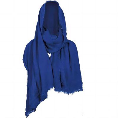 Halloween Costume Women Men Post Apocalyptic Shawl Scarf Shaman Cowl Medieval Costume Sash Short Cape Cloak Blue