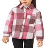Fdqin Girls Flannel Plaid Shirts Long Sleeve Girls Shacket 9-10 Casual Fall Shirt Jacket Pink Plaid Tops view 1