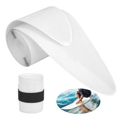 MOUMOUTEN 2 pcs PVC Surfboard Tape - Paddle Board Tape Surfing Tape Stand Up Paddle Board Rail Surfboard Edge Protection Tape (Transparent)