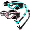 Aegend 2 Pack Snorkeling Gear for Adults, Dry Snorkel Set Panoramic View Enhanced Anti-Leak and Anti-Fog Technology, Adjustable Strap for Snorkeling Scuba Diving Swimming with Mesh Bag