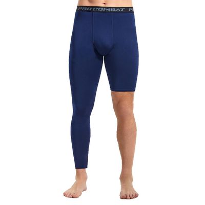 Fashion Men's Basketball Single Leg Tight Sports Pants 1/2 One Leg Compression Pants Athletic Base Layer Underwear(XX-Large,Dark Blue-1)