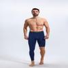 Fashion Men's Basketball Single Leg Tight Sports Pants 1/2 One Leg Compression Pants Athletic Base Layer Underwear(XX-Large,Dark Blue-1) view 2