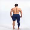 Fashion Men's Basketball Single Leg Tight Sports Pants 1/2 One Leg Compression Pants Athletic Base Layer Underwear(XX-Large,Dark Blue-1) view 3