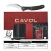 Cavol Mantis Flipper Pikal Knife,2.52" ELMAX Blade Folding Knife,Handmade Engraved Titanium Handle 4.2", EDC Pocket Knife (Bronze-satin) view 4