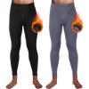 Casuallined 2 Pack Thermal Men Long Underwear Pants Winter Warm Fleece Lined Underwear Bottom Cold Weather Base Layer Legging (Black, Dark Gray,Medium)