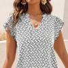 Women Floral Print Tie V Neck Mini Dress Flutter Sleeve Smock Ruffle Hem Casual Loose Flowy Boho Sun Dresses view 3