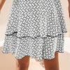 Women Floral Print Tie V Neck Mini Dress Flutter Sleeve Smock Ruffle Hem Casual Loose Flowy Boho Sun Dresses view 4