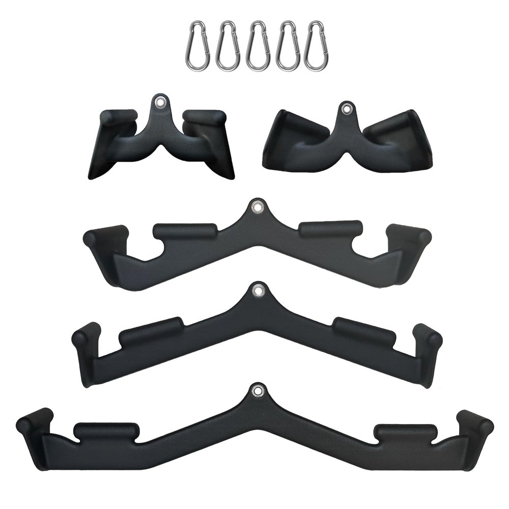 BLUSLM LAT Pull Down Bar T bar Row AttachmentV Bar Tricep LAT Pulldown Attachments, Back Strength Training Bar for Home Gym Exercise Cable Machine Attachments (Black 13)