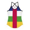 Adugen Origei Yoga Women's Performance Stretchy Central African Republic Flag Sports Workout Running Top Vest 2XL view 1