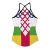 Adugen Origei Yoga Women's Performance Stretchy Central African Republic Flag Sports Workout Running Top Vest 2XL view 2
