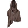 Halloween Costume Women Men Post Apocalyptic Shawl Scarf Shaman Cowl Medieval Costume Sash Short Cape Cloak Coffee view 1