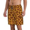 HGFVY Giraffe Print Print Men's Swim Trunks | Quick Dry Drawstring Beach Shorts White view 2