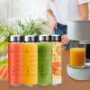 Olivego 16oz Glass Juice Bottles - 6 Pack Wide Mouth Glass Bottles with Lids- BPA Free, Stainless Steel Lids for Juicing, Smoothies, Infused Water, Beverage Storage - Leakproof, Borosilicate, Clear view 3