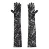 Women Stretchy Elbow Length Full Finger Sheer Gloves Skeleton Long Gloves Halloween Party Cosplay Costume Accessories (Black, One Size) view 3