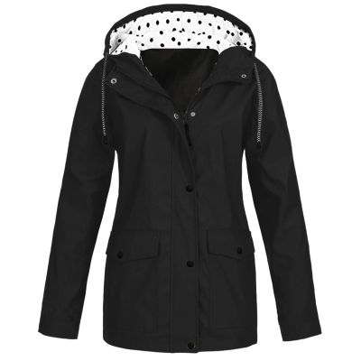 ODEUIAOD Rain Jacket Women Outdoor Rain Coats For Women Zip Up Fall Winter Windbreaker Womens Waterproof Raincoat With Hood