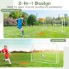 GYMAX Soccer Rebounder, 6.1 x 4 Angle-Adjustable Soccer Rebounding Net with All-weather PE net & Metal Frame, Easy Setup Soccer Goal, 2 in 1 Bounce Back Soccer Practice Training for Backyard (White) view 2