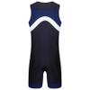 Loyan Men's Slim Fit Wrestling Singlets Gymnastic Leotard Zipper Front Bodysuit Dance Biketard Unitard Navy Blue Large view 2