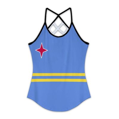 Adugen Origei Womens Aruba Flag Sleeveless Workout Tops for Athletic Tank Top for Running Yoga 4XL