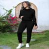 Nimsruc Two Piece Outfits for Women Casual Sweatsuits Set Long Sleeve Hoodie Tracksuit Matching Jogger Pants Sets Black M view 3