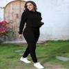 Nimsruc Two Piece Outfits for Women Casual Sweatsuits Set Long Sleeve Hoodie Tracksuit Matching Jogger Pants Sets Black M view 4