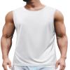 COOFANDY Men's White Tank Tops Quick Dry Workout Swim Beach Sleeveless Shirt for Bodybuilding Gym Fitness Training
