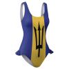 Adugen Origei Women's Bikini Barbados Flag Vacation One-Piece Beach Swimsuit Bathing Suit 2XL view 3