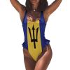 Adugen Origei Women's Bikini Barbados Flag Vacation One-Piece Beach Swimsuit Bathing Suit 2XL view 4