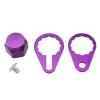 Sanmum M8 Fishing Reel Screws Nut Caps, Aluminum Alloy Fishing Reel Handle Screw Cap Crank Nuts and Locking Plate Replacement for Left and Right Hand (Purple - Right Hand) view 1