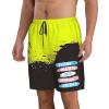 Trans Rights are Human Rights Transgender Mens Swim Trunks Men Quick Dry Summer Beach Shorts with Pockets Swimsuit XL White view 2