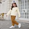 Arshiner Kids Girls 2 Piece Outfit Tracksuit Casual Pullover and High Waisted Sweatpants for Ages 5-12 view 3