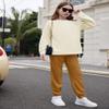 Arshiner Kids Girls 2 Piece Outfit Tracksuit Casual Pullover and High Waisted Sweatpants for Ages 5-12 view 4